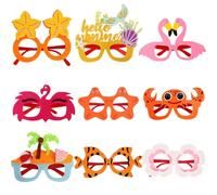 Generisch Funny Themed Novelty Party Sunglasses, Set of 9, Cool Beach Pool Glasses, Hilarious Hawaiian Cruise Camping Graduation Prank Eyewear for Adults and Kids