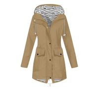 Generisch Gabardina para mujer, cortavientos, abrigo largo con capucha, chaqueta de entretiempo, abrigo para exteriores, chaqueta deportiva con capucha para mujer, otoño e invierno, abrigo de escalada