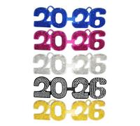 Generisch Gafas de Año Nuevo 2026 - Gafas de purpurina, 5 gafas de con purpurina Funky - Para accesorios fotográficos, hombres, mujeres, familiares, invitados en eventos de interior y exterior