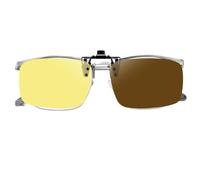 Generisch Gafas de conducción nocturna con clip | aleación plegable polarizante antideslumbramiento día noche 7 g | metal sin marco protector de faro clip unisex universal tipo A/B