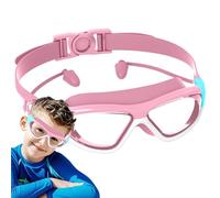 Generisch Gafas de natación para niños, con tapones para los oídos, gran protección UV, antideslizantes, antivaho, resistentes al agua, para niñas de 2 a 14 años