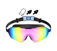 Generisch Gafas de natación para niños - Equipo de gran angular con pinza para la nariz y tapones para los oídos, gafas de natación para adultos, para viajes al aire libre, vacaciones de verano