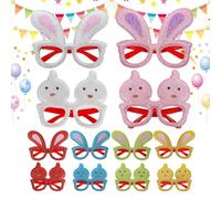 Generisch Gafas de Pascua para niños - 12 piezas animales lindos | montura para gafas de Pascua - para cumpleaños, día del niño, sesión de fotos, actuación de baile, cosplay para adultos, niños y