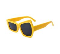 Generisch Gafas de sol para mujer - Forma inusual elegante | Protección UV de para mujer al aire libre tomar el sol senderismo, Yellow Frame Gray Foil, Siehe Beschreibung