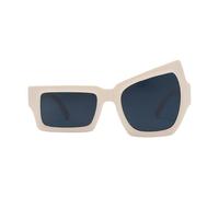 Generisch Gafas de sol para mujer - Gafas inusuales de , protección UV para, tomar el sol, nadar, ciclismo y actividades al aire libre, Beige Frame Grey Piece, Siehe Beschreibung