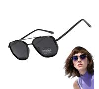 Generisch Gafas de sol polarizadas, diseño moderno, protección UV, estructura ligera, unisex, unisex, para festivales, vacaciones, luna de miel, Negro , Siehe Beschreibung