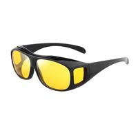 Generisch Gafas de visión nocturna para hombre y mujer, gafas de sol para conducir, gafas de sol de visión nocturna, ajuste sobre gafas correctoras, polarizadas, antideslumbrante, tintadas de amarillo