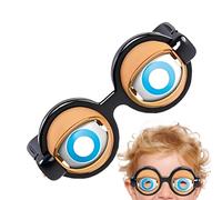 Generisch Gafas locas para niños | Divertidas gafas de mordaza con efecto de ojo guiño | Accesorios novedosos para espectáculos, adolescentes, adolescentes, adultos en espectáculos, fiestas, fotos,