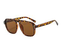 Generisch Gafas retro redondas para unisex, protección UV400 y marco ligero, perfectas para días soleados, marrón, Talla única