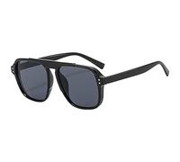 Generisch Gafas retro redondas para unisex, protección UV400 y marco ligero, perfectas para días soleados, Negro , Talla única