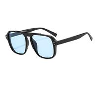 Generisch Gafas retro redondas para unisex, protección UV400 y marco ligero, perfectas para días soleados, azul claro, Talla única