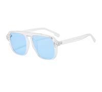 Generisch Gafas retro redondas para unisex, protección UV400 y marco ligero, perfectas para días soleados, Blanco, Talla única