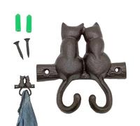 Generisch Gancho para animales de hierro fundido para pared, gancho de hierro fundido, rack rústico vintage con ganchos, perchas rústicas para interiores y exteriores, jardín, país, granja, garaje