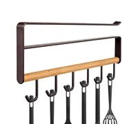 Generisch Gancho para tazas, 6 ganchos sin taladrar, organizador para tazas de café, para corbatas, cinturones, bufandas, espátulas, restaurante, hogar, cocina, cafetería