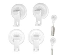 Generisch Gancho para ventosa de ducha, gancho de succión de baño, gancho para copa de salsa resistente, 4 organizadores de almacenamiento impermeables extraíbles, colgador de toallas, soporte para