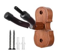 Generisch Gancho para violín, soporte para guitarra de caoba de 3,74 pulgadas, protección de silicona, fácil instalación, seguro para guitarra, ukelele, violín, protección ideal contra arañazos