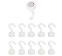 Generisch Ganchos magnéticos autoadhesivos, 10 unidades, color blanco, extrafuertes, 5 kg, ABS sin perforación, 16 mm de diámetro base, para cocina, baño, dormitorio, garaje, taquillas (blanco * 10)