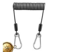 Generisch Gancio arrotolato da, cordino pesante con arrotolato a scomparsa pesante - Acciaio inossidabile a filo a di - Twisted Retention Elastic Safety Key Cord per alpinismo, barca, escurs