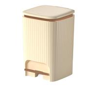 Generisch Garbage Can, Trash Bin, Waste Basket, Press Top Lid, Foot Pedal Opening, Material Sturdy Material, Ideal for Home Workplace Bathroom Use, 9.06x9.06x8.66 pulgadas, Beige Color, 1 Piece