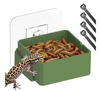Generisch Gecko Food Dish 2,6 cm, Wall Mount Water Bowl, with Lightweight Quality Build Design 2.36 x 2.36 x 1.02 in Unit, Easy Install Gear, Reptil Feeding Bowl, for Gecko Lizard Frog Chameleon Uses