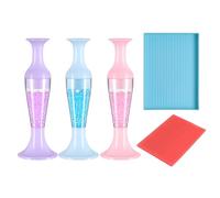 Generisch Gem Art - Rotuladores para punta de uñas con forma de maceta, accesorios de arte con mango cómodo, 3 lápices de pintura de puntos sin pegamento con bandeja de piedras preciosas y hormigón