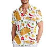 Generisch Gemelos Camisa Hombre Hombre Camisas de un solo pecho Estilo para Primavera Verano Casual Impresión Completa Playa, Manga Corta, Vacaciones, Camisas de Vacaciones al Aire Libre Camisa