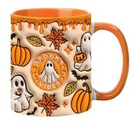 Generisch Ghost Taza - Tazas de café 3D de Halloween con asa | Taza de cerámica, 350 ml de magnitud de té espeluznante para mesa de la escuela en casa, pieza central, accesorios de bebida
