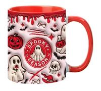 Generisch Ghost Taza - Tazas de café 3D de Halloween con asa | Taza de cerámica, 350 ml de magnitud de té espeluznante para mesa de la escuela en casa, pieza central, accesorios de bebida