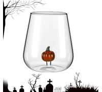 Generisch Ghost Wine Glasses, Wine Glass with Ghost Inside, Unique Stemless Wine Glasses with 3D Ghost Inside, Spooky Halloween Glassware, Cute and fun glassware gifts (Tipo A)