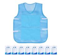 Generisch Gilet Rafraîchissant Avec 8 Packs De Glace | Veste De Refroidissement En Fibre Polyester 56x67cm | Équipement Confortable Pour Chantier Cuisine Entrepôt & Travail Exté-