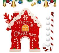 Generisch Gingerbread House Golf - Seasonal Candy Cane Christmas Game Set for Family Fun, Holiday Parties, Indoor or Outdoor Play, Yard, Camping, Living Room, Picnic, and Festive Gatherings