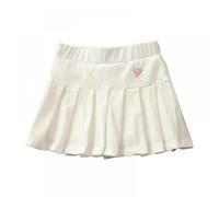 Generisch Girl Skorts Skirts for Girls Flared Plain Pleated Skater Skirt Sport Skirt with Shorts Mädchen Schwarz 98, Blanco, 2-3 años
