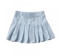 Generisch Girl Skorts Skirts for Girls Flared Plain Pleated Skater Skirt Sport Skirt with Shorts Weihnachtswerkstatt, azul claro, 8-9 años