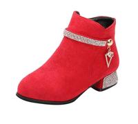 Generisch Girls And Boys Children's Casual Shoes Mesh Soft Sole Breathable Sports Short Boots Winterstiefel 31, rojo, 34 EU