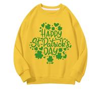 Generisch Girls and Boys Round Neck Sweatshirts Spring and Autumn St Day Middle and Large Children's Sweatshirts Retro Personality 2D Printing Children's Casual Sweatshirt Schwarz Sweatshirt, amarillo