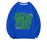 Generisch Girls and Boys Round Neck Sweatshirts Spring and Autumn St Day Middle and Large Children's Sweatshirts Retro Personality 2D Printing Children's Casual Sweatshirt Pullover Mädchen mit Namen