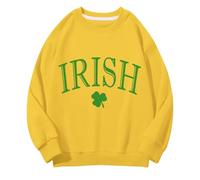 Generisch Girls and Boys Round Neck Sweatshirts Spring and Autumn St Day Middle and Large Children's Sweatshirts Retro Personality 2D Printing Children's Casual Sweatshirt Weihnachtspullover, amarillo