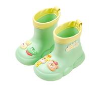 Generisch Girls And Boys Spring And Autumn Winter Mid Tube With Cotton Cover Removable Student Cute Dinosaur Non Slip Wear Outdoor Baby Children's Rain Boots Botas de agua 32, verde, 16 EU