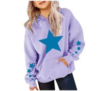 Generisch Girls and Cute for Oversized Long Sleeve Sweatshirt Gradient Teen Girls Pullover Tops Hoodie Bad Girl, morado, 3-4 años