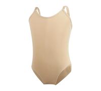 Generisch Girl's Leotard Camisola sin mangas Leotard con correas ajustables para dance ballet Body Dancewear Mono de invierno, caqui, 5-8 años