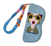 Generisch Glasses Case for Women, Girl Eyeglasses Holder Bag 6.7inch, Sunglasses Organizer Storage Bag, Zipper Pouch Silicone with Wrist Strap, Eyeglasses Organization, Fits All Glass Types