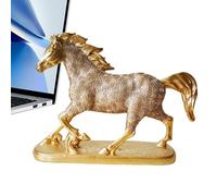 Generisch Golden Wealth Horse Figurine - Resin Horse Art Sculpture, Elegant Home Decoration, Desk Table Ornament for Birthday Christmas New Year Wedding, Prosperity Collectible Figurine