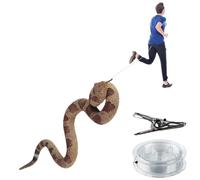 Generisch Golpe de serpiente con clip de cuerda | Broma de serpiente para adultos | Clip de serpiente en una cuerda broma que persigue a las personas | Juguete de serpiente con cuerda y clip
