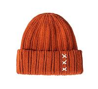 Generisch Gorra básica para mujer, ropa de punto informal, gorra gruesa de lana, gorra de béisbol para parejas, naranja, Talla única