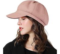 Generisch Gorra con visera para niños pequeños con lengua de pato, boina, sombrero retro de invierno, gorro cálido con visera a cuadros, Rosa., M