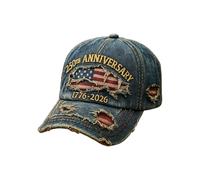 Generisch Gorra de bandera de Estados Unidos, 1776 - 2026, gorras de béisbol vintage, para mujeres, hombres, patriotas, deportes al aire libre, 4 de julio, día de la independencia, desfile de camping