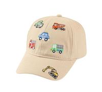 Generisch Gorra de béisbol bordada 2025 con coche para niños | Sombrero de protección solar ajustable para bufanda de primavera gorro niños niños, caqui, 2-8 años