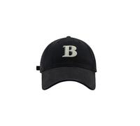 Generisch Gorra de béisbol con bordado de letra B, unisex, moda coreana, gorra versátil para hombre y mujer en tendencia, Negro , Talla única
