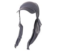 Generisch Gorra de béisbol hijab bufanda de tela simple turbante transpirable musulmán pañuelo hijab gorra para mujeres hombres perros sombreros, gris, Talla única