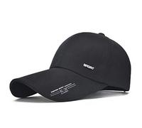 Generisch Gorra de béisbol unisex para hombre y mujer, gorra ajustable de algodón monocolor, gorra de sol bordada, logotipo e impresión, imagen única, estilo de vida, deporte, tenis, Negro-2, Talla